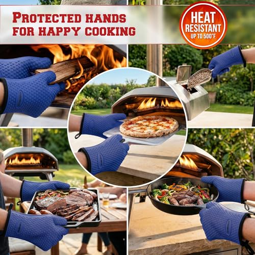 XL Silicone Pizza Oven Gloves Heat Resistant Oven Mitts