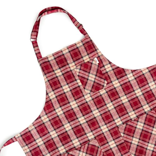 100% Pure Linen Apron Burgundy Adjustable