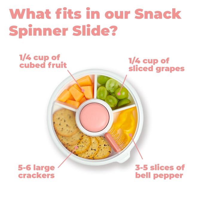 Kids Small Snack Spinner Slide Bundle with Hand Strap and Sticker Sheet
