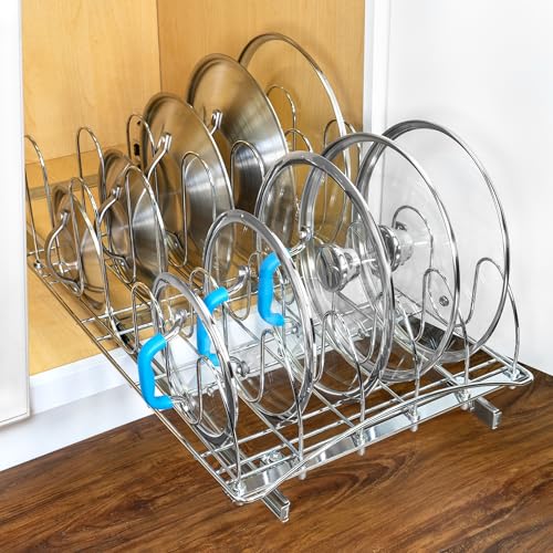 Pull Out Pot and Pan Lid Organizer Inside Cabinet