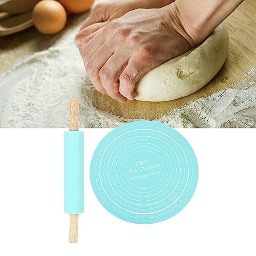 13.2in Rolling Pin Pastry Baking Mat 11.8x1.8in Large Silicone Rolling Pin Kneading Pad Baking Tool for Kitchen Restaurant School Use