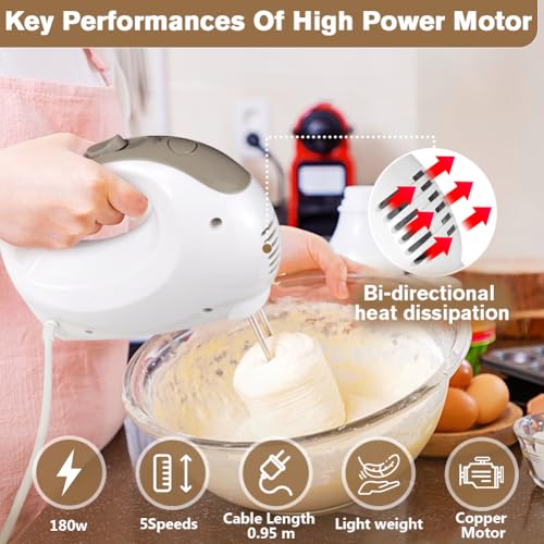 5 Speed Electric Hand Mixer with Whisk