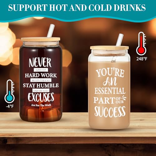 12 Pack Employee Inspiration Gifts Glass Cups (12 Count)