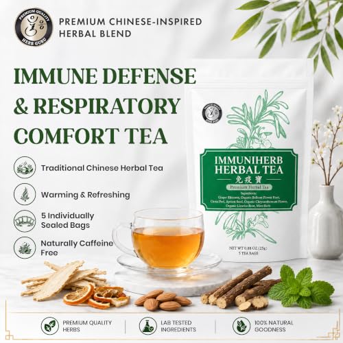 Immune Defense & Respiratory Comfort Traditional Chinese Herbal Tea for Modern Wellness (5 Count)