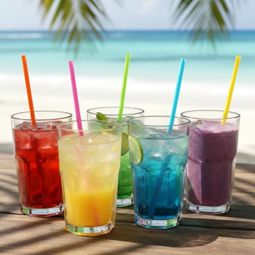 10.3" Disposable Plastic Drinking Straws (250 Count)