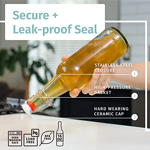 Clear Swing Top Glass Bottles (6 Count)