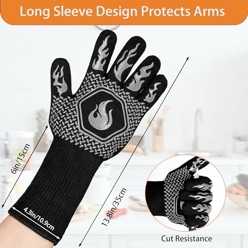 BBQ Gloves 1472F Heat Resistant Non (2 Count)