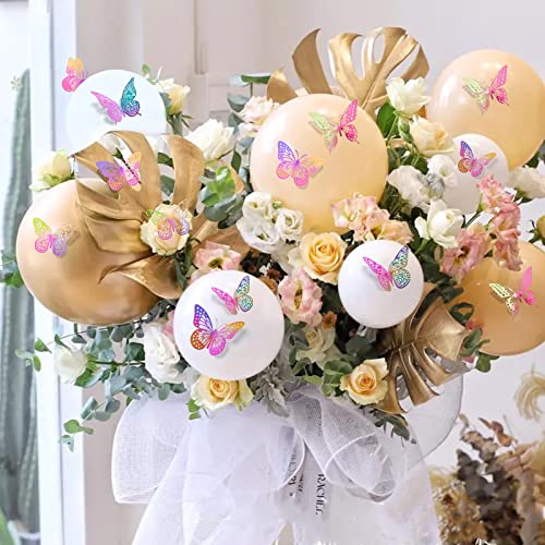3D Butterfly Wall Decor 48 Pcs Laser Purple Butterfly Decorations (48 Count)