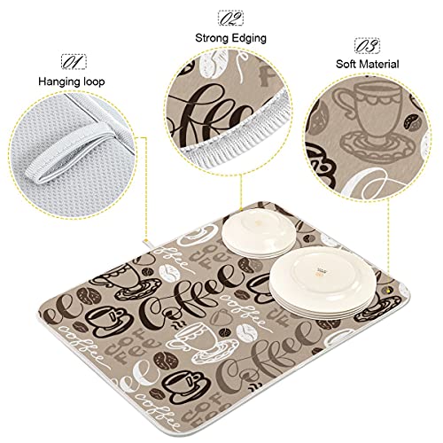Brown Coffee Dish Drying Mat