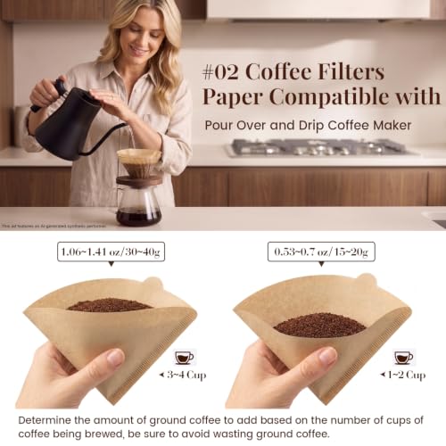 600Pcs Cone Coffee Filters #2 (600 Count)