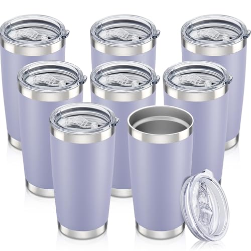 20 oz Tumbler with Lid Stainless Steel Insulated Tumblers Bulk Cups Mug (8 Count)