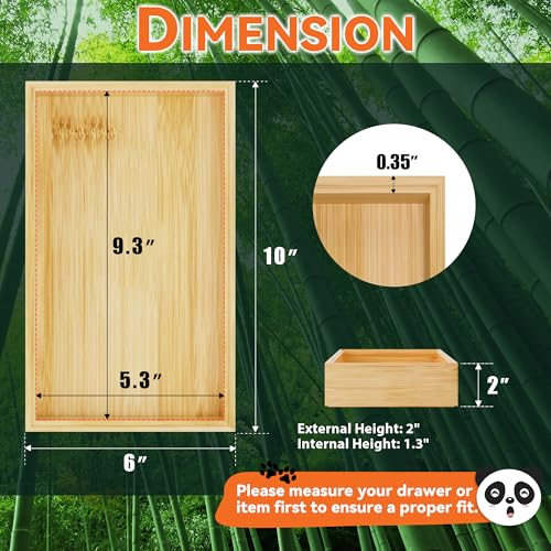 Bamboo Drawer Organizer for Kitchen Utensils (2 Count)