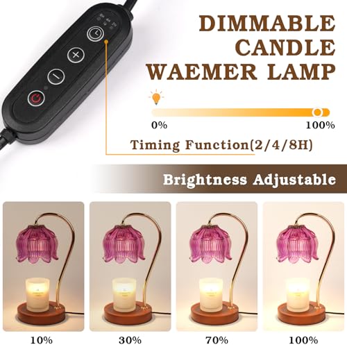 Purple Candle Warmer Lamp with Timer