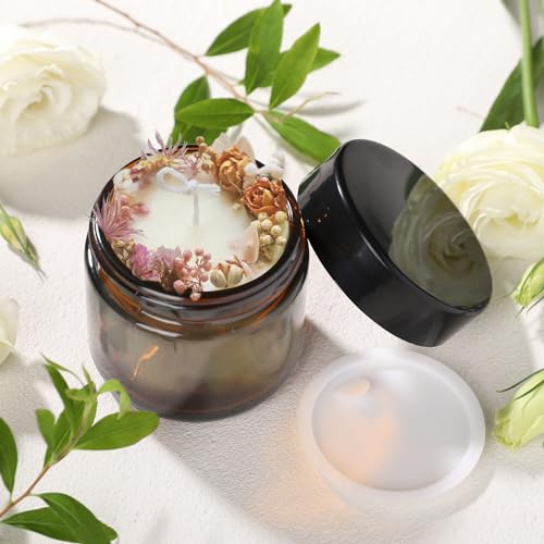 2oz Glass Cosmetic Jars With Lids 3pcs Small Makeup Containers (3 Count)