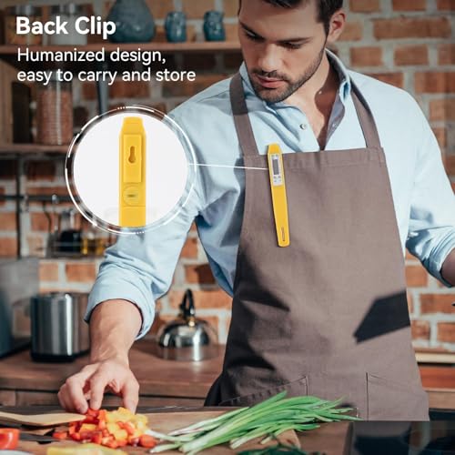 Digital Food Thermometer Automatic Calibration Pen High Accuracy Electronic Pocket Thermometer Yellow Home and Family Appliance and Decor