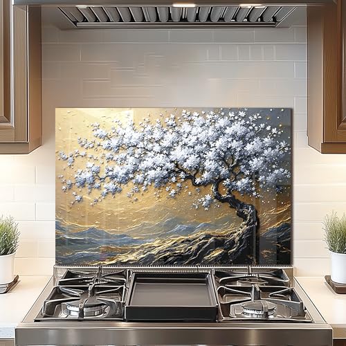 Tempered Glass Backsplash for Kitchen