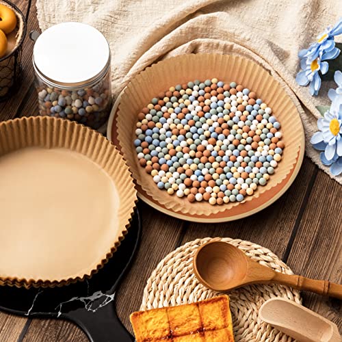 1 Pack 2 lb Multi Color Pie Weights for Baking Crust Reusable Ceramic Blind Baking Beans Stoneware with 50 Pcs Disposable Parchment Paper Pie Liner Fit 8