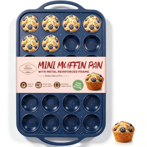 24 Cup Silicone Muffin Pan with Metal Reinforced Frame
