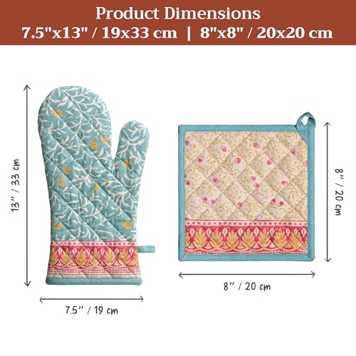 100% Cotton Oven Mitt & Pot Holder Set (2 Count)