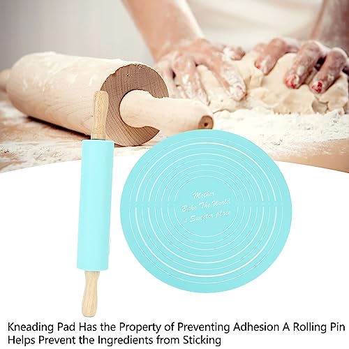13.2in Rolling Pin Pastry Baking Mat 11.8x1.8in Large Silicone Rolling Pin Kneading Pad Baking Tool for Kitchen Restaurant School Use