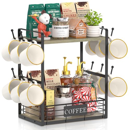 Coffee Mug Cup Holder Tree Bar Station Organizer