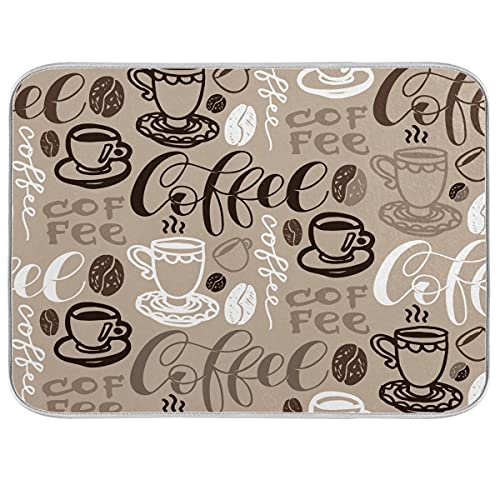 Brown Coffee Dish Drying Mat
