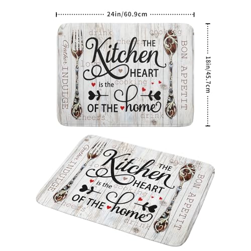 18"x24" Dish Drying Mat The Kitchen is The Heart of The Home