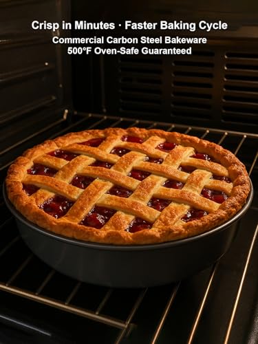 10×2.6 Inch Deep Pie Pan with Cake Server for Pie Tart Quiche Baking. Round Cake Pan with Non