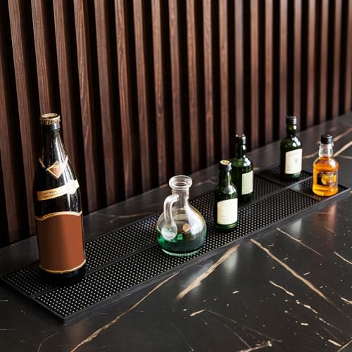 6 Pcs Bar Mat 24 X 3 Inch Black