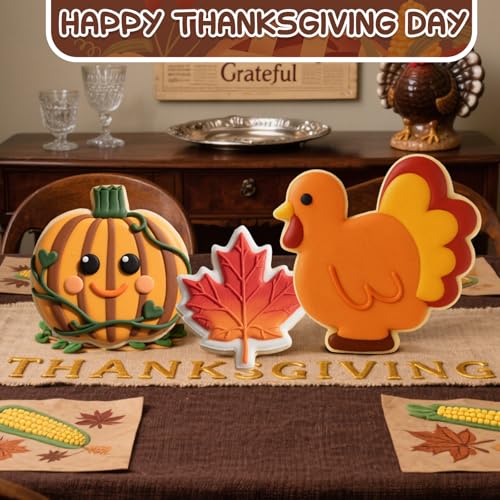 3 Pcs 8 Inch Thanksgiving Cookie Cutters (3 Count)