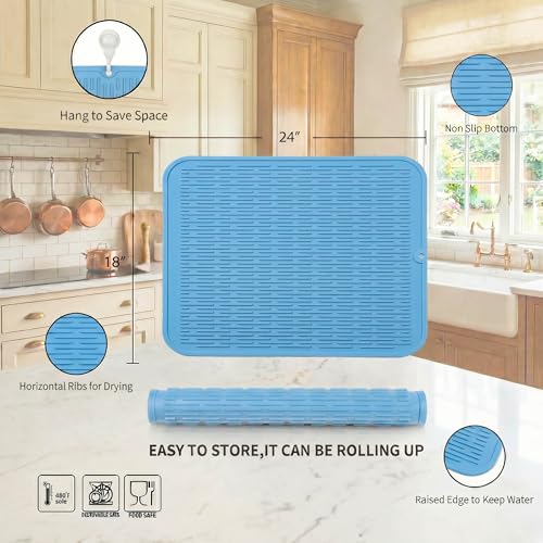 Silicone Dish Drying Mat for Multiple Usage
