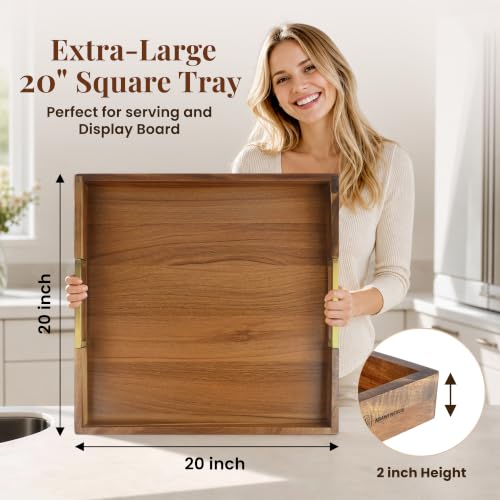 Large Square Ottoman Tray for Living Room and Coffee Table
