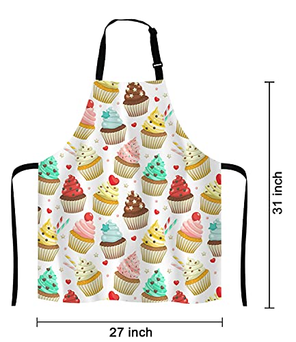 Yummy Colored Cupcakes Adjustable Bib Apron