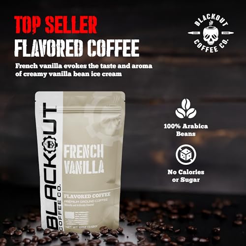 Blackout Coffee French Vanilla Flavored Ground Coffee (12 Ounce)