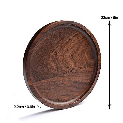 Rustic Walnut Wooden Tray Solid Wood Serving Tray Square Rectangle Platter Tea Tray Coffee Table Tray