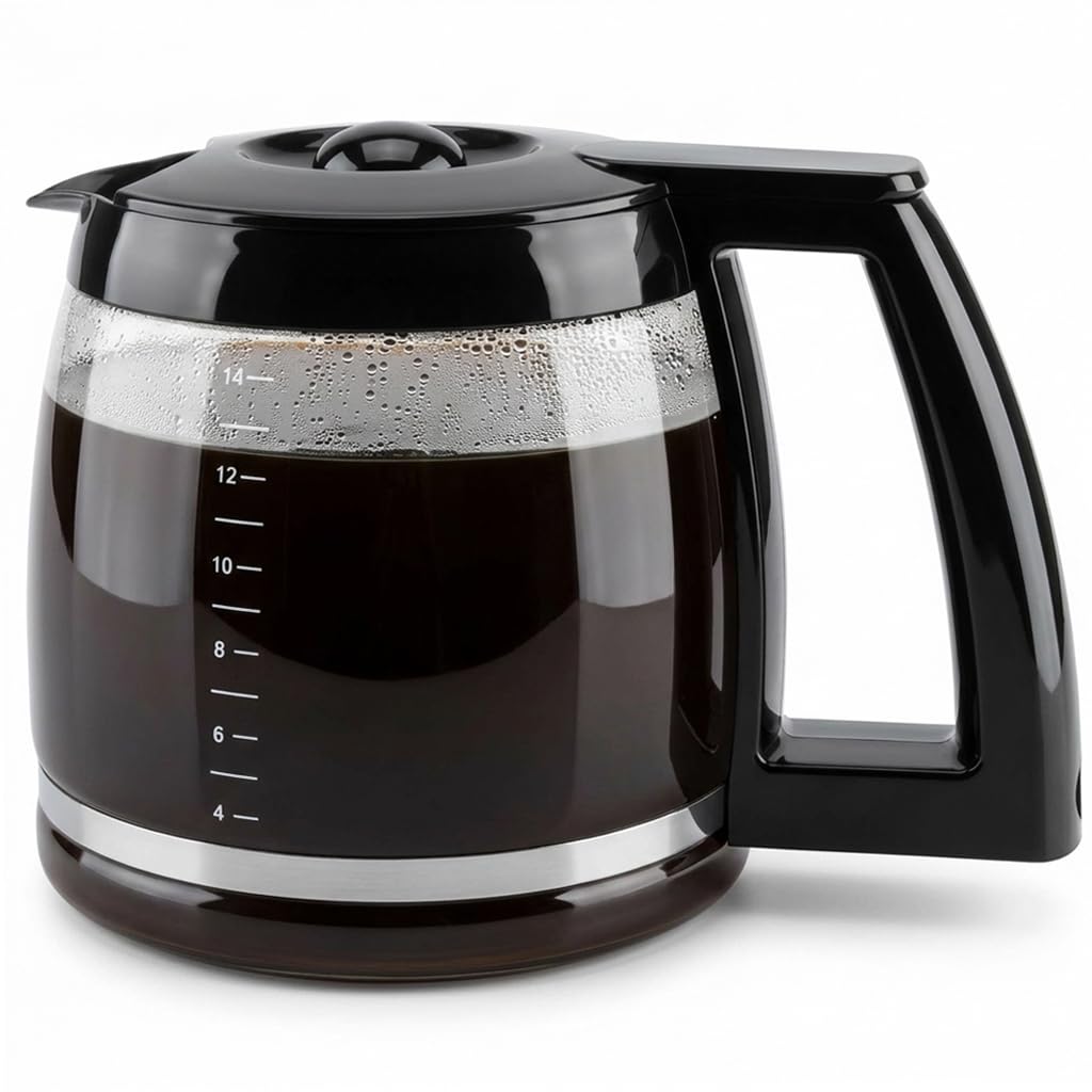 14-cup glass coffee carafe replacement with black handle