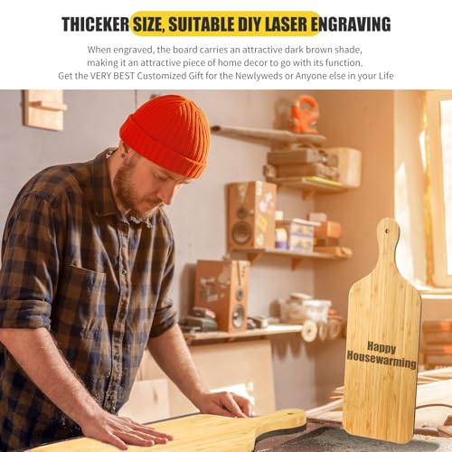 6 Pcs Thicken Cutting Board Bulk Wood Board for Chopping Serving Charcuterie Material for Laser Engraving Mother' Day Wedding Housewarming Gift (6 Count)