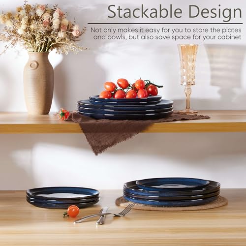 6 Piece Stoneware Dinner Plates Set