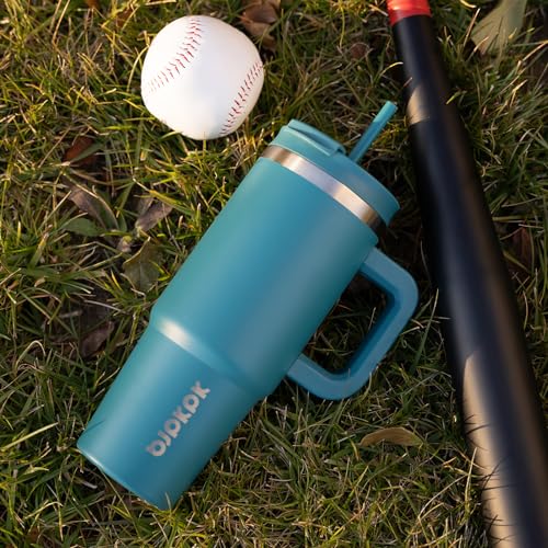 40 oz Insulated Tumbler with Handle & Straw