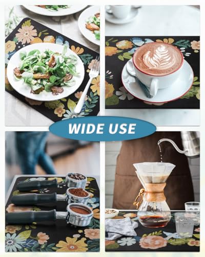 Coffee Mat Hide Stain Rubber Backed Absorbent Dish Drying Mat for Kitchen Counter
