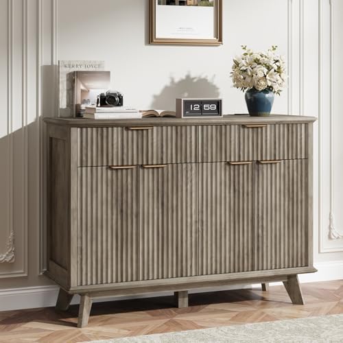 Fluted Buffet Sideboard Cabinet with Storage
