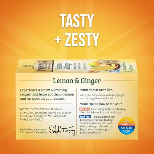 Lemon & Ginger Herbal Tea Individually Wrapped Bags (120 Count)