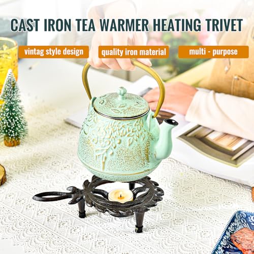 Cast Iron Tealight Warmer with Pretty Flame Shape Design