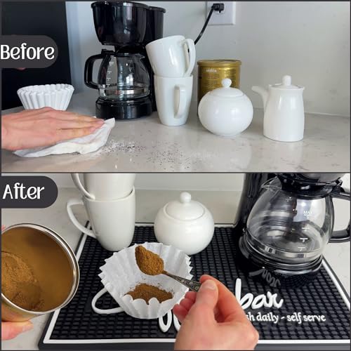 Brewed Fresh Daily Silicone Coffee Bar Mat 18x12 in