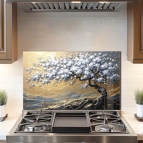 Tempered Glass Backsplash for Kitchen