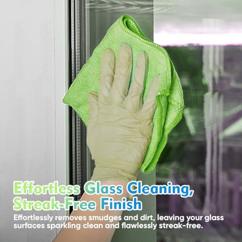 Green Microfiber Cleaning Cloth 20 Pack 11.5 x 11.5 Inch Microfiber Towels for Cars Ultra Absorbent Cleaning Rags Lint Free Cleaning Towels for Household Kitchen (20 Count)