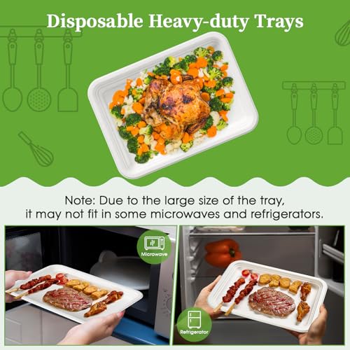 100 Pack 14 in Compostable White Disposable Food Crawfish Trays (100 Count)