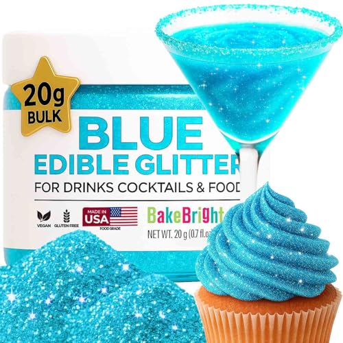 Light Blue Edible Glitter for Drinks 20g