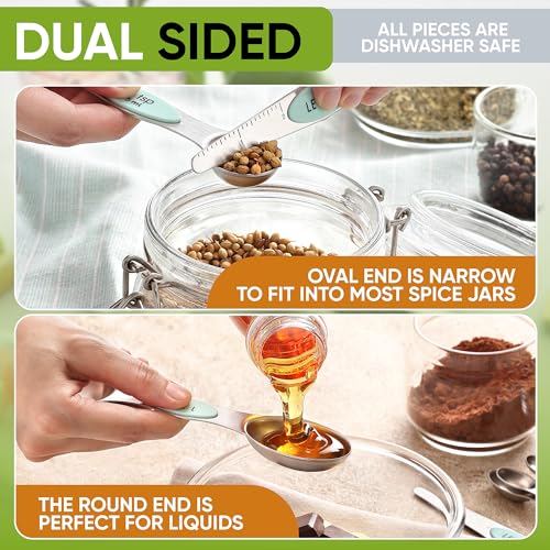 Magnetic Measuring Cups & Spoons Set of 15 with Levelers