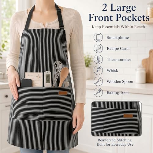 Cotton Aprons with Pockets (4 Count)